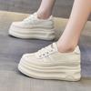 Thick-soled Little White Shoes Women's Hollow Breathable Board Shoes 2025 Summer New Inner Height-increasing Women's Shoes Small Casual Shoes