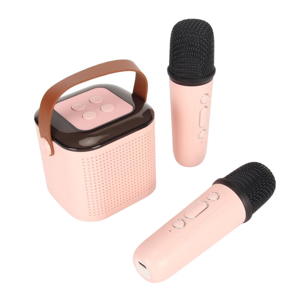 Мини-караоке-машина, стерео, портативная RGB-подсветка, Bluetooth-динамик с 2 беспроводными микрофонами для