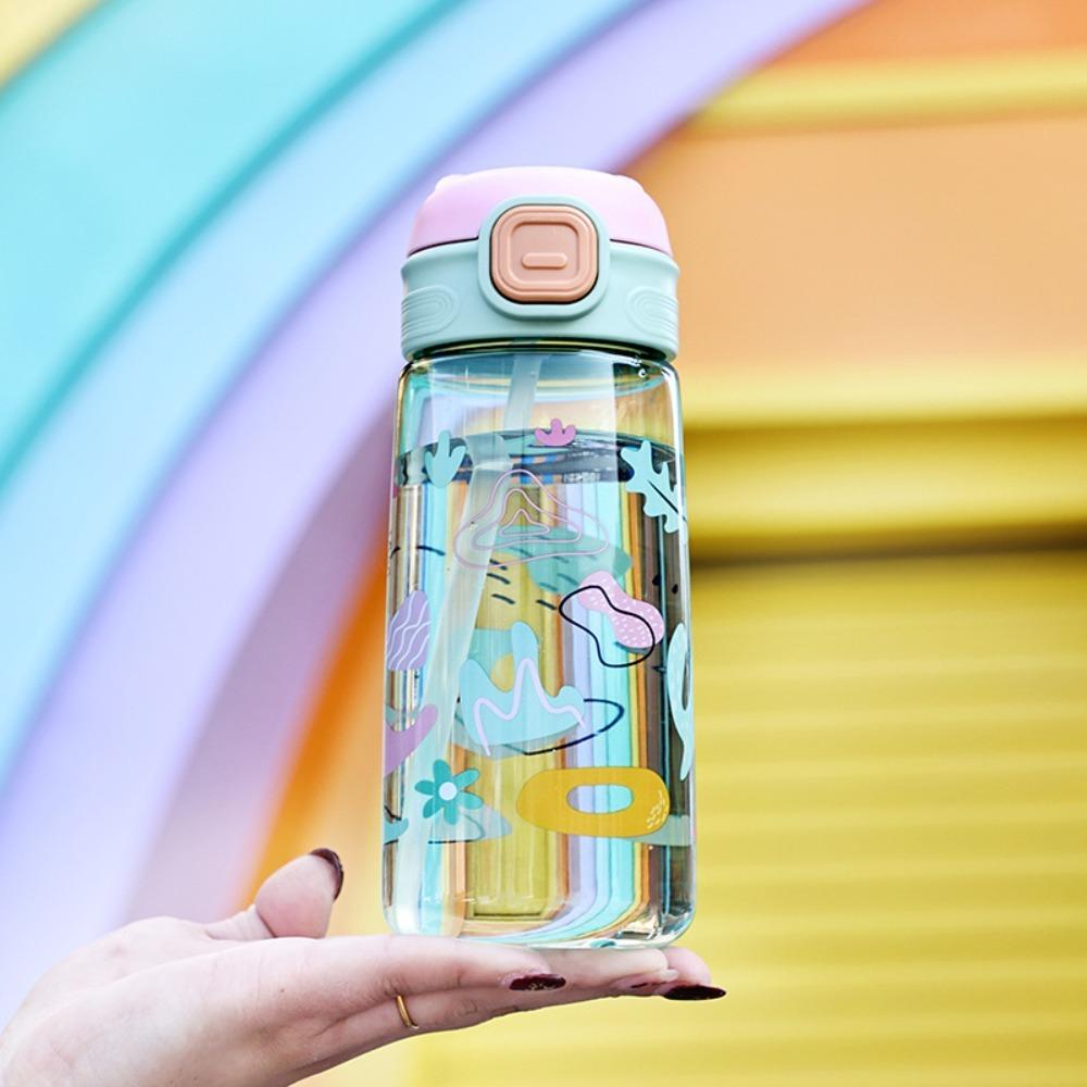 Straw Drinking Bottle Leakproof Water Cup Cute Outdoor Drinkware