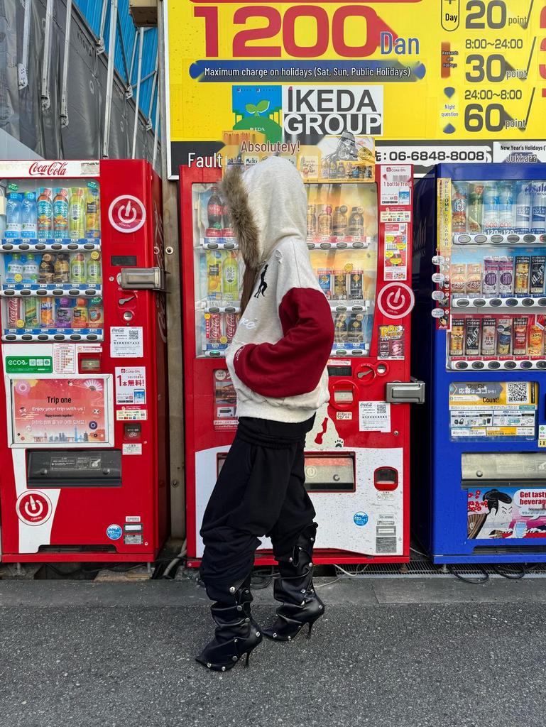 Protocol Index 26FW Distressed Washed Double Layer Jacket with Fur Collar Hood