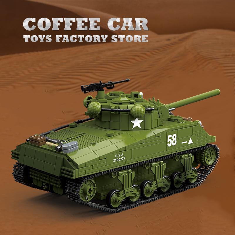 Нетоксичные Строительные Блоки Среднего Танка M4A3 Танки Т34/76 Модель из Кирпичей Классические Военные Игрушки WW2 Подарки на Рождество для Взрослых Детей DIY