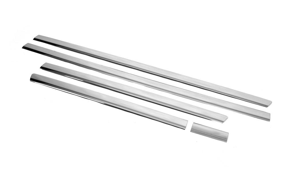 Молдинги на дверь (нерж, Хром) 1 дверь, Длинная, Carmos - Турецкая сталь для Volkswagen T5 2010-2015 гг