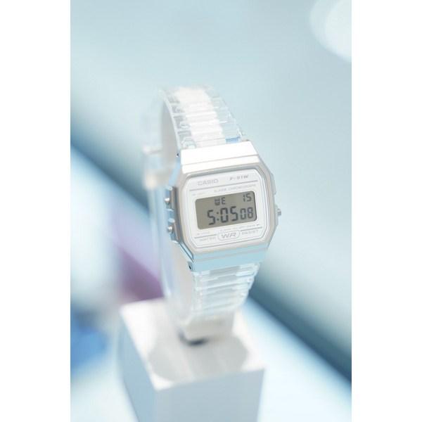 Casio Transparent Band Square Unisex Digital Electronic Watch F-91WS