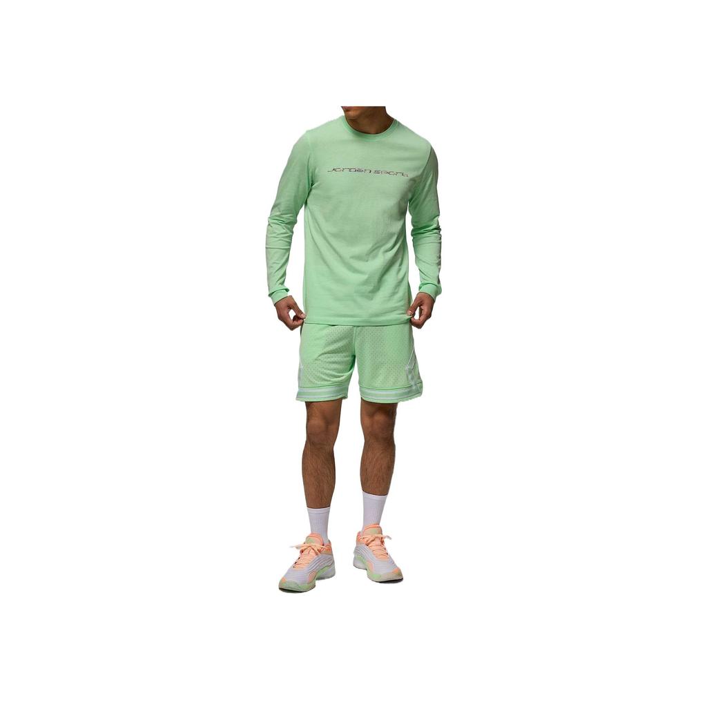 Jordan Спортивная футболка Dri-FIT Удобная Мягкая Дышащая с длинным рукавом Мужские Топы Зеленая HJ2344-376