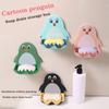 Bathroom Household Perforated Little Penguin Drain Toilet Soap Box Wall Mounted Soap Dish Toilet Suction Cup Storage Soap Box