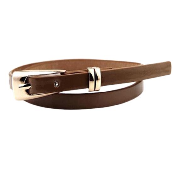 Женская мода карамельного цвета из искусственной кожи с пряжкой, узкий пояс, тонкий пояс, пояс