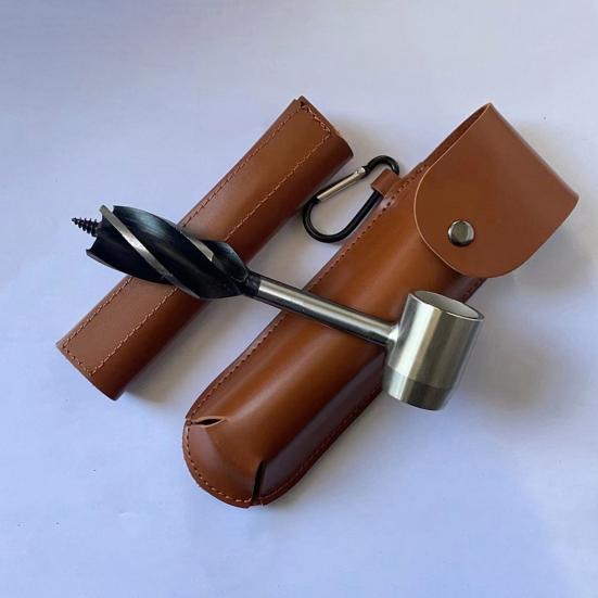 Ручная шнековая дрель для деревообработки, дрель по дереву, острый шестигранник из нержавеющей стали, встроенный сварочный ключ, ручной шнековый ключ, ручной шнек с чехлом из искусственной кожи