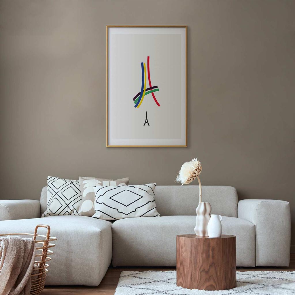 Plakat - Wieża Eiffla - Grafika Kolorowa - Abstrakcja
