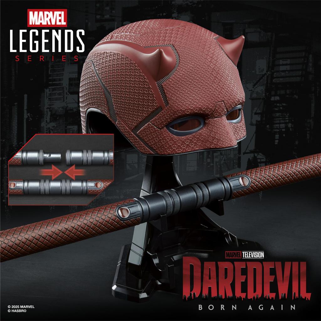 Hasbro Marvel Legends Series Born Premium Roleplay Mask Billy Adult Authentic "Daredevil Again" & Club, Collectible, G1598,