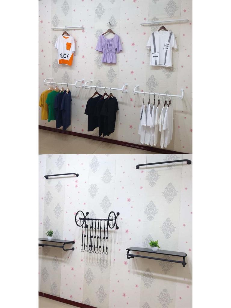 Wall-Mounted Clothing Display Rack for Children's and Women's Apparel