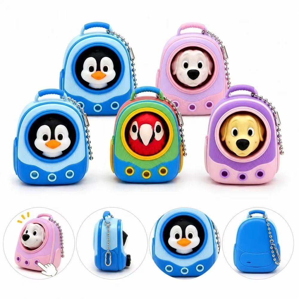 Cute Fidget Keychain 3D Printed Pendant Decoration Mini Pet Backpack Click toy Children
