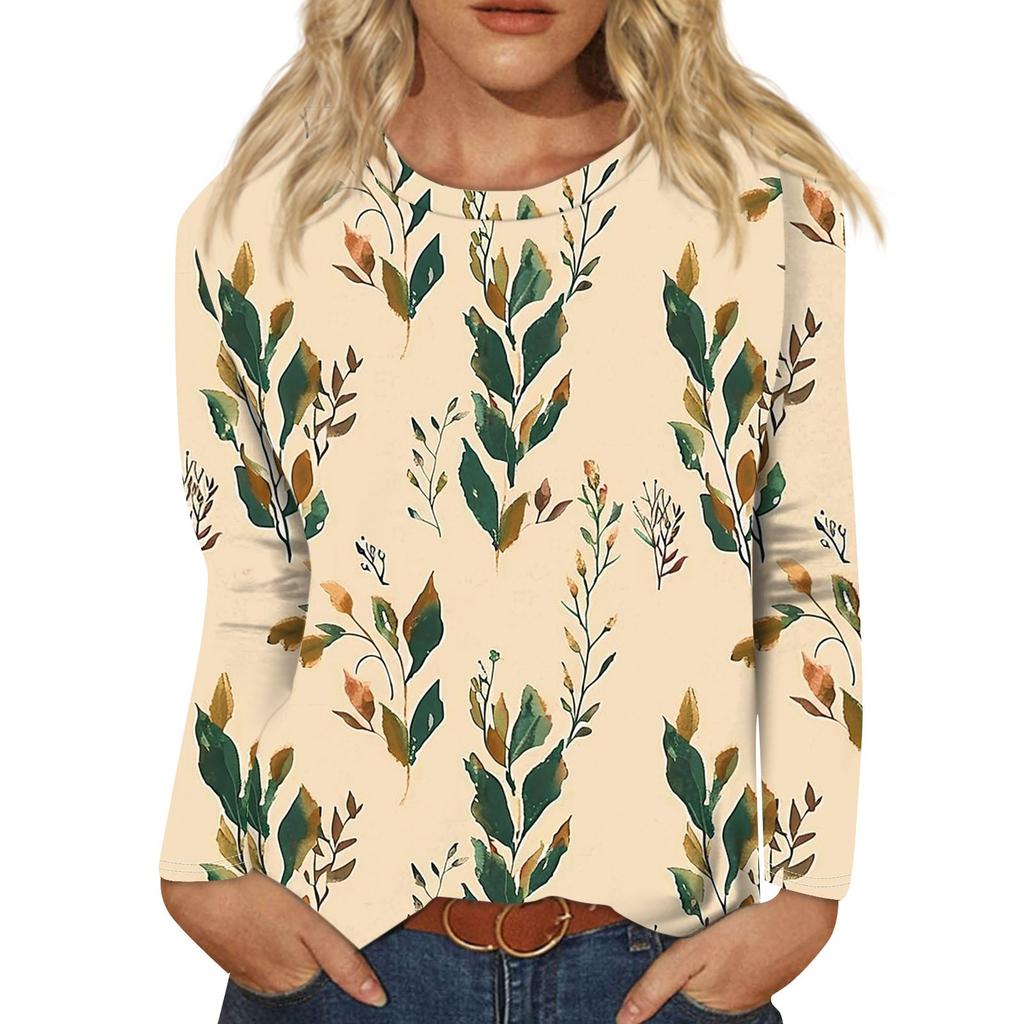 Womens Long Sleeve Round Neck Shirts Basic Tee Casual Top Fall Trendy Tunic Outfits Fitted T Shirts