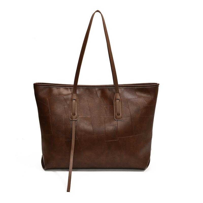 Ретро сумка большой вместимости женская 2024 осень и зима новая сумка через плечо модная сумка-тоут в иностранном стиле для поездок на работу