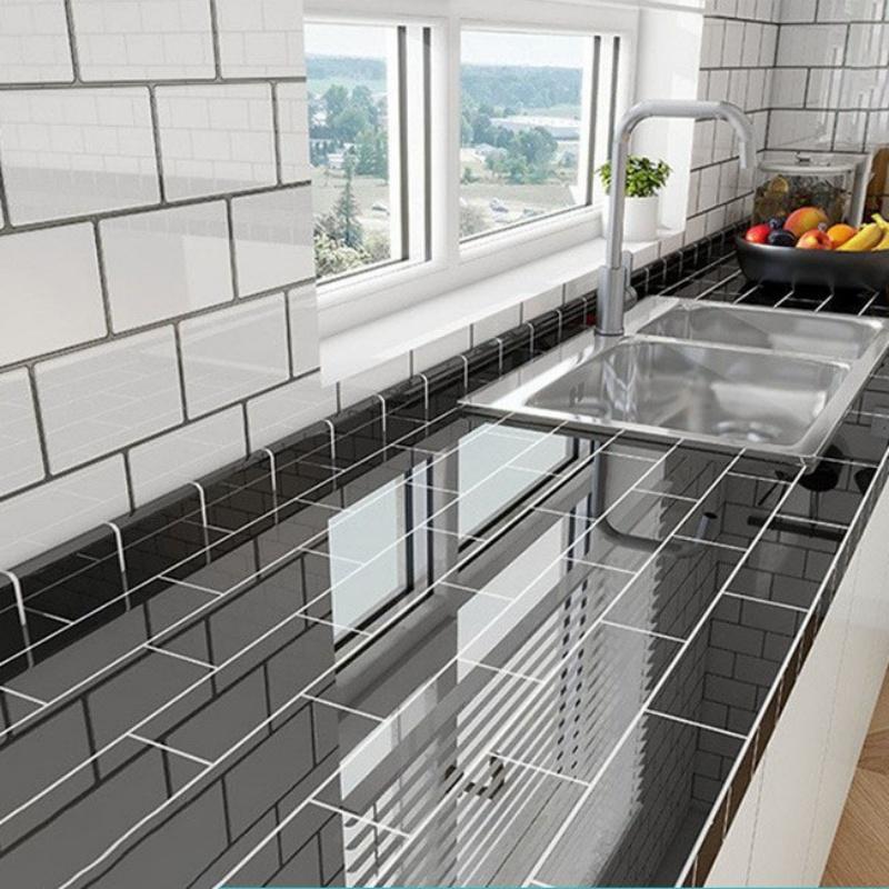 Самоклеящаяся пленка под мрамор - Термостойкая наклейка на кухонную столешницу, Водонепроницаемые, маслостойкие обои с отклеивающейся подложкой для обновления кухонных шкафов