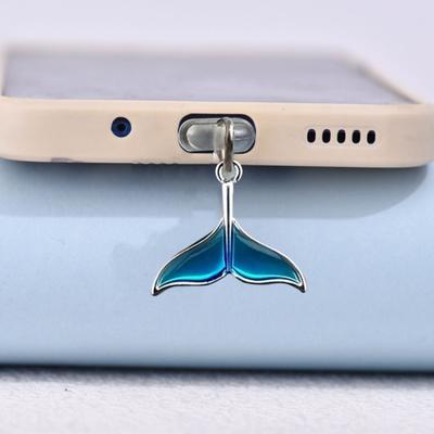 Силиконовые заглушки от пыли для мобильного телефона, многоразовые, в виде хвоста русалки, защита порта зарядки для IPhone, для Samsung Type-C, модные аксессуары, подарок
