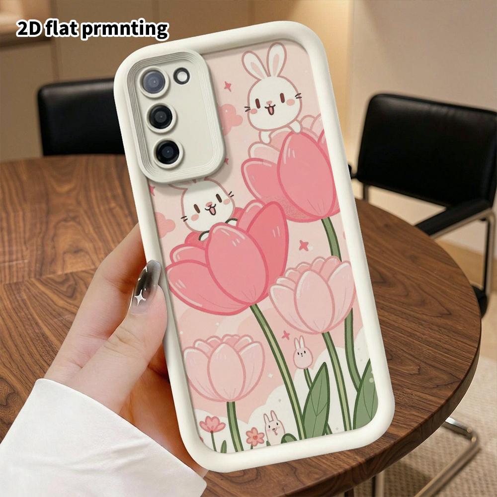 Чехол для телефона: Плоский 2D защитный чехол для Samsung Galaxy A34 A35 M05 M06 S20 S22 S21 FE Plus 5G, тюльпан кролик, идеальный подарок на Рождество и Хэллоуин