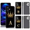 Золотой Корона Буквы Черный Силиконовый Чехол Для Телефона Xiaomi Redmi Note 9 10 11 11S 11T 12 13 Pro 5G Plus 9S 10S 12S