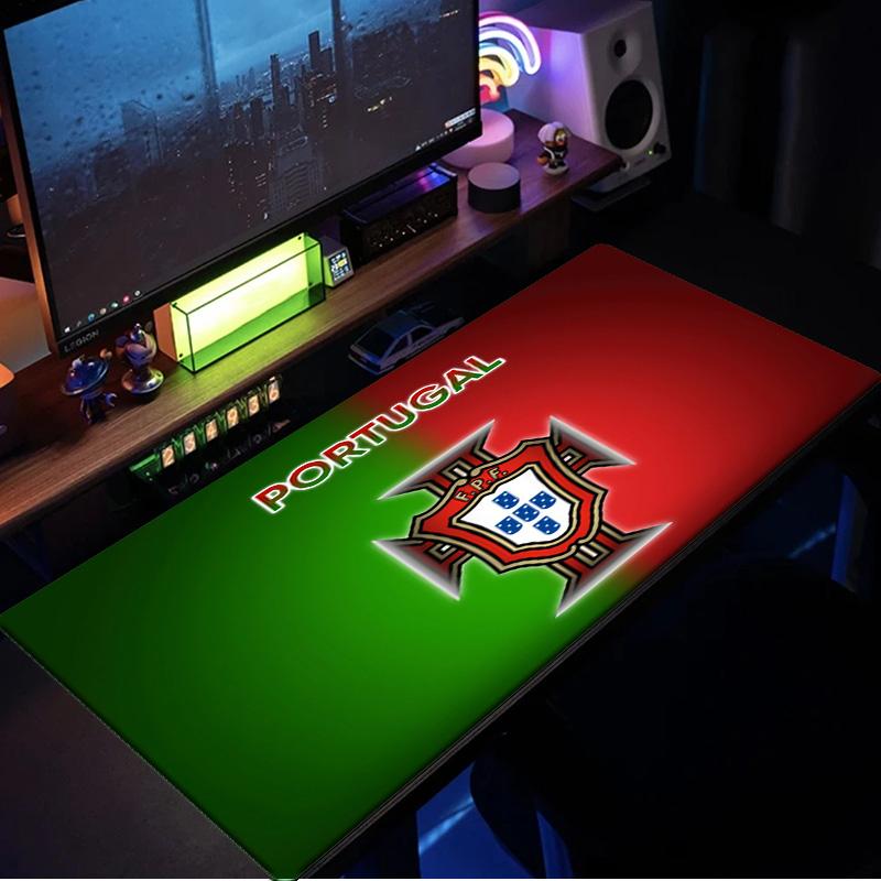 Portugal Football Crest mouse pad, rubber base, esports desk mat, mouse pad for gamers and office use, gaming desk , easy to clean mat