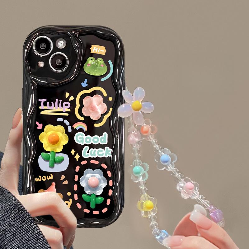 Applicable To Apple 15 Promax Mobile Phone Case IPhone 14 Cute Frog Doll Chain 13 Full Package Silicone Anti-fall