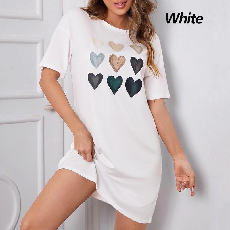 Summer Woman Cotton Nightgown Plus Size Women Nightdress Short Sleeve Polka Dot Print Nightgowns Sweet Casual Sleepwear Sleepdre