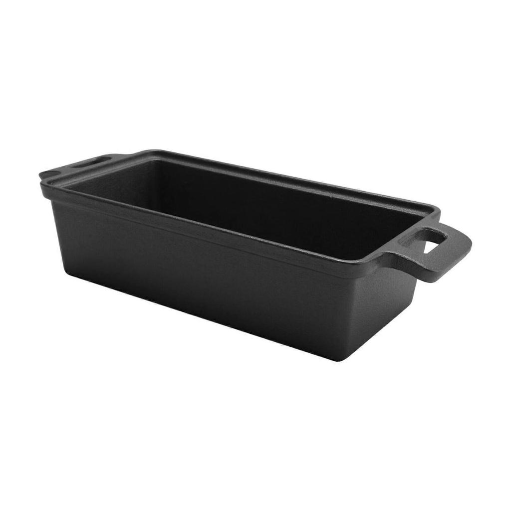 Cast Iron Bread Pan with Lid, Heavy Duty Loaf Pans for Baking Bread, Loaf Pans for Oven Baking, 2PCS (Black)