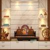 Wall Mounted Wooden Temple, Pooja Stand with Storage Cabinet, Home Decor, Small & Big Size (Mandir Design 2)