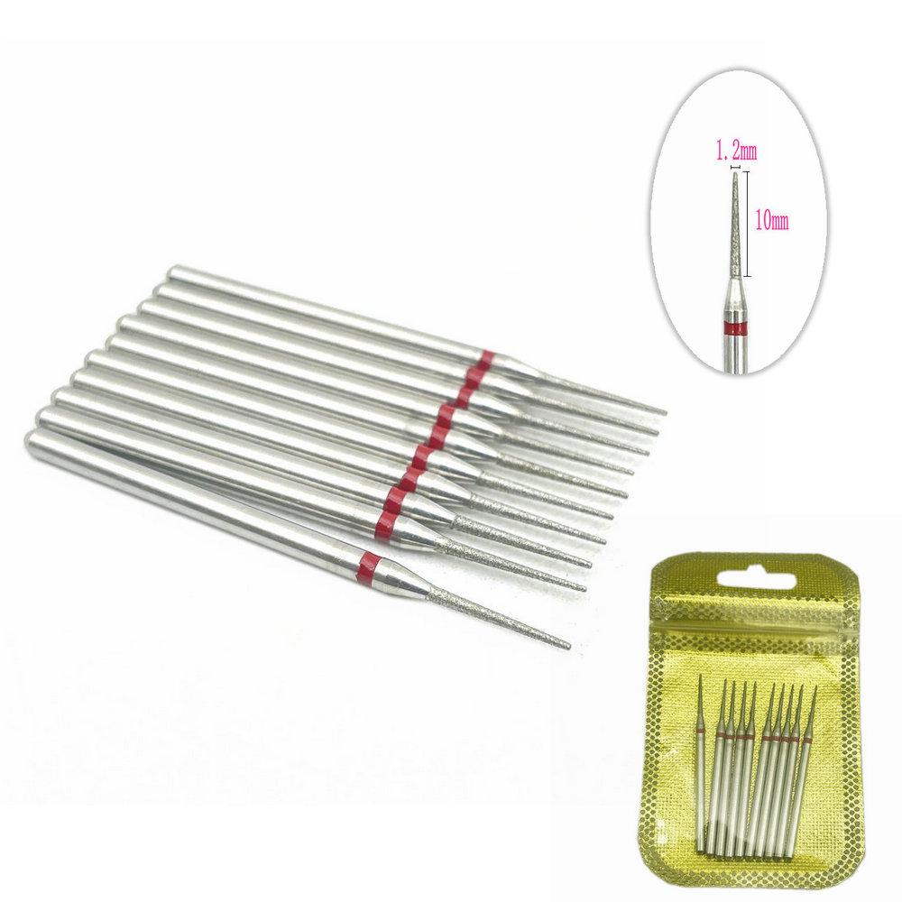 10 шт./упак. сверло для ногтей, полировщик, алмазные сверла для ногтей, вращающиеся насадки для электрического маникюрного аппарата, фрезы, заусенцы, инструменты для дизайна ногтей, аксессуары