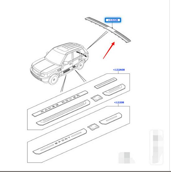 LR007321 Накладка заднего бампера для 2010 Land Rover Range Rover Sport