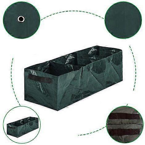 Set of 2 Raised Garden Beds - 4 Divided Grids Square Raised Planter Fabric Bag