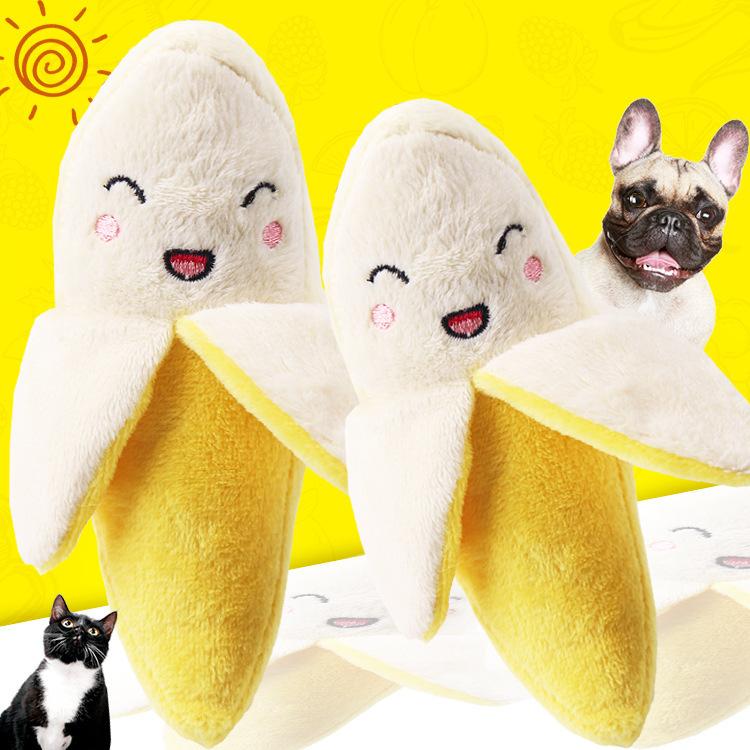 Yellow Fruit Banana Dog Toy Plush Sound BB Device Pet Dog Cat Toy Cat Supplies Price