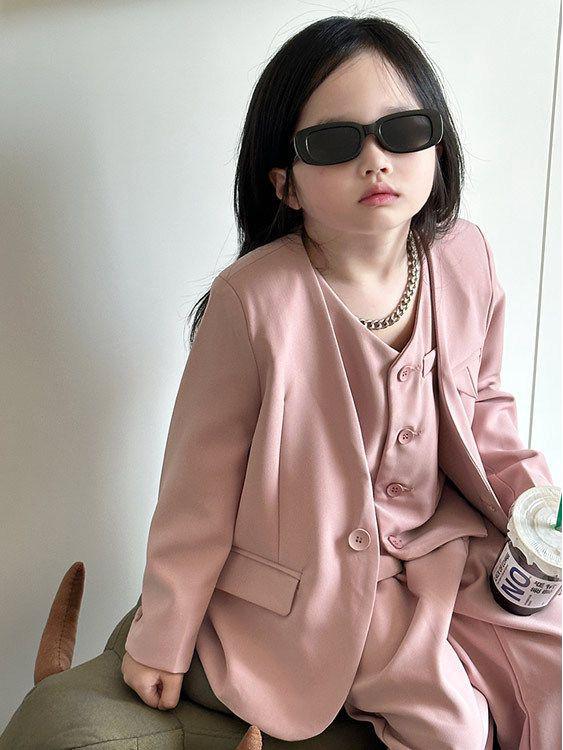 Осень 2025 Девочки Костюм-конфетка из 3 предметов - Блейзер в корейском стиле