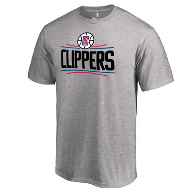 Футболка Fanatics NBA с логотипом команды Los Angeles Clippers (США Medium, Серый)