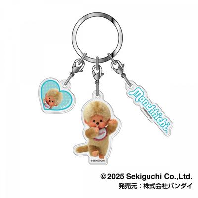 Цепочка Monchichi Monchhichi 3 Акриловый брелок для ключей Monchhichi 04 Monchhichi Kun Бежевый 