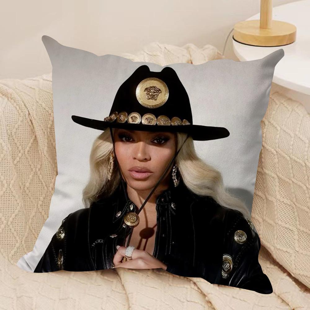 Подушка-чехол для дивана с изображением певца B-Beyonce в ковбойском стиле, мягкая плюшевая, двусторонняя печать | Уютный декор на все сезоны, подарок