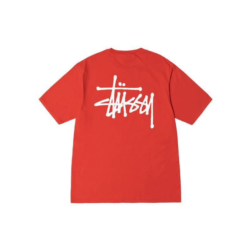 Stussy Классическая базовая футболка с принтом, короткий рукав, унисекс, топ, черный 1904257-1