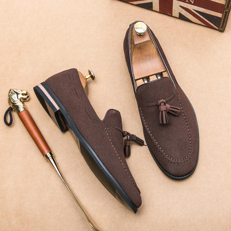 Мода Новые Мужские Туфли с Кисточками ПУ Анти Вельвет Хлопок Повседневные Офисные Деловые Универсальные Формальные Туфли Банкетные Туфли Размер 38-48 Мужская Обувь