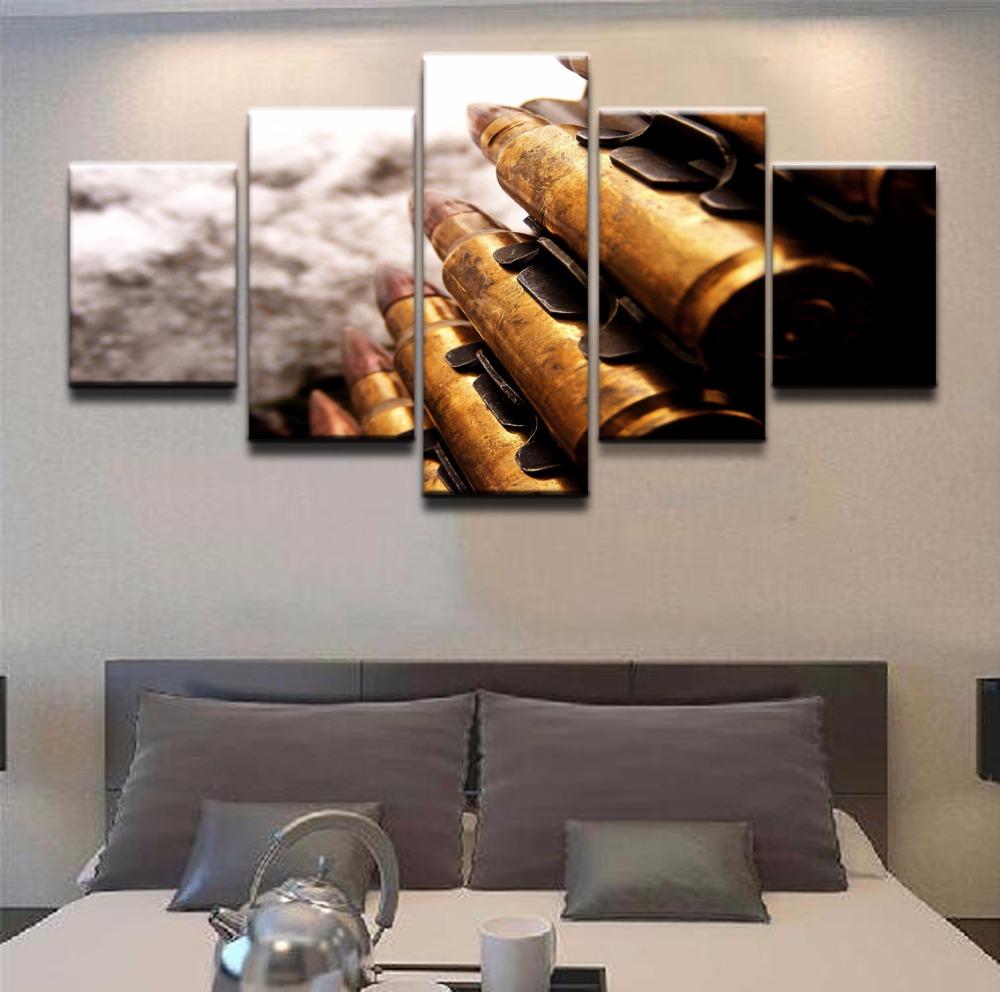 Modern Wall Art Home Decor Pictures 5 Pieces Bullet Weapon Poster Wall Decoration Artwork Top-Rated Canvas Print Pictures No Frame