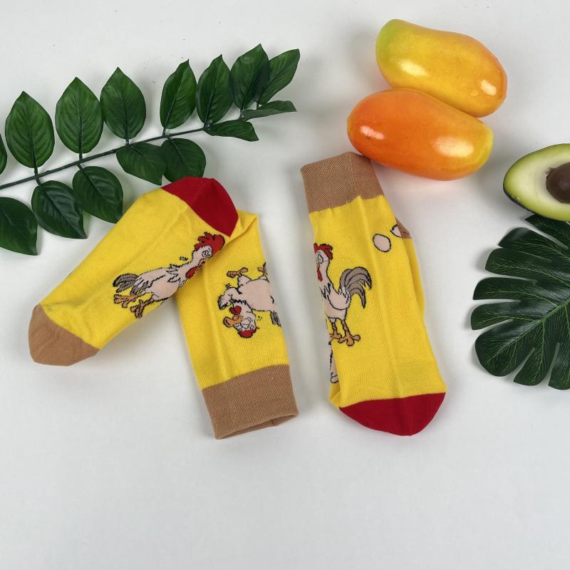 1 Pair Street Fashion Unisex Mid-Calf Socks ,Animal Pattern Cartoon Chicks and Eggs Cotton Blend Socks