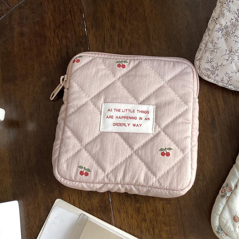 Женская портативная гигиеническая сумка для хранения тампонов, хлопковая дорожная сумка для хранения косметики, литературный кошелек на молнии для хранения мелочей