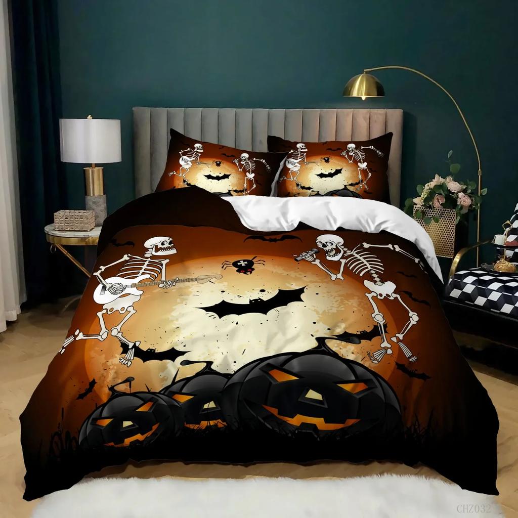 Halloween Duvet Cover Queen King Cartoon Pumpkin Comforter Cover Lantern Bedding Set Microfiberghost Quilt Cover For Boys Girls