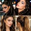 Disposable Water Transfer Printing Hair Stickers Waterproof Metal Style Tattoo Stickers  Body Art