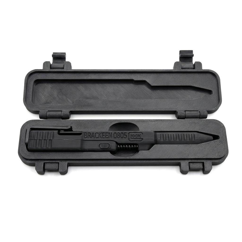 Tactical 3D Printed Slide Action Pens EDC with Case Creative Novelty Writing Tool Refillable Smooth Ink Pen for Men Gift