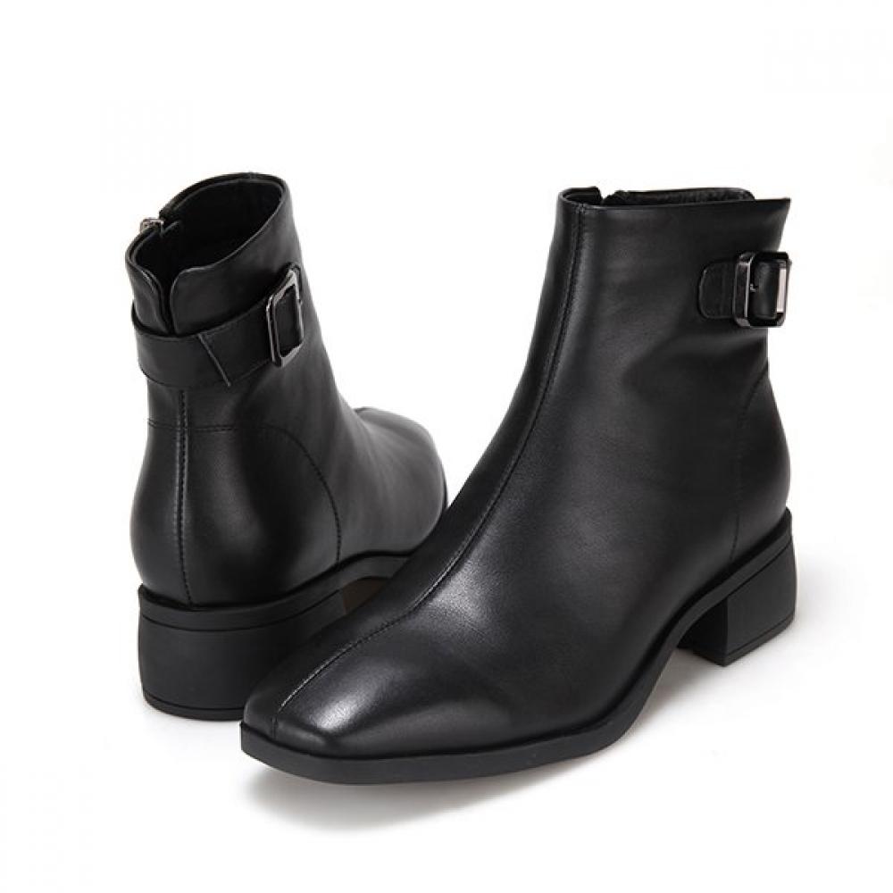 Barbara Leather Buckle Decoration 5cm Women Ankle Boots Bzg802bk