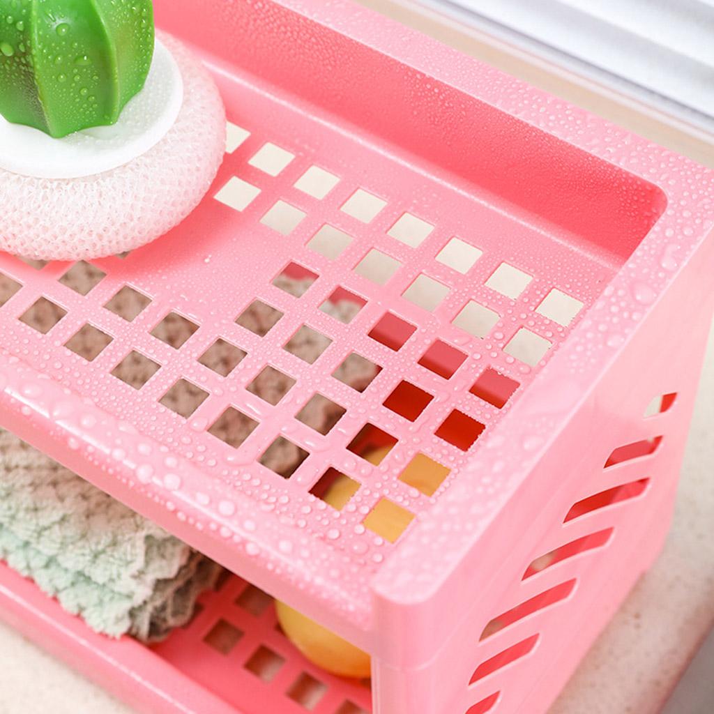 Double Layer Hollow Shelf Plastic Cosmetics Desktop Finishing Bathroom Accessories Organizer Storage Rack 2 Tier Shelf