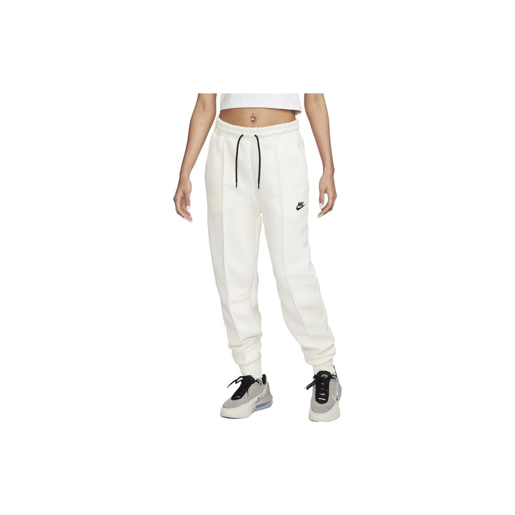 Nike Спортивные фуфайки с логотипом и завязками, трикотажные брюки-джоггеры женские, молочно-белые, FB8330-110
