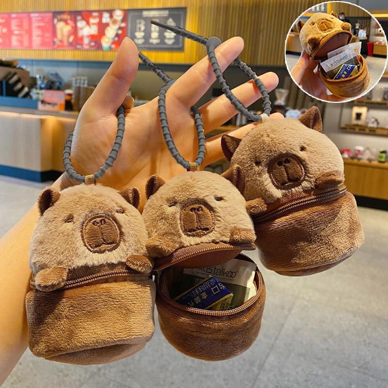 Милая кулон-чашка в виде морской свиньи, брелок для ключей, плюшевая игрушка-кукла Capibala, брелок для автомобиля, сумка, брелок, украшение, подарок для ребенка