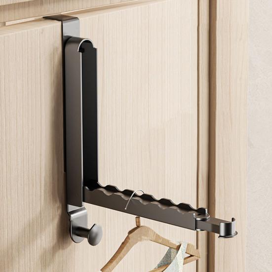 Folding Clothes Drying Rack Rustproof Corrosion Resistant Strong Load-bearing Easy To Install Laundry Hanging Hook Coat Rack with 6 Groves