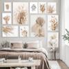 Nature Scenery Wall Art Poster and Prints Beige Bunny Tail Grass Reed Flower Leaf Canvas Painting Pictures for Living Room Decor