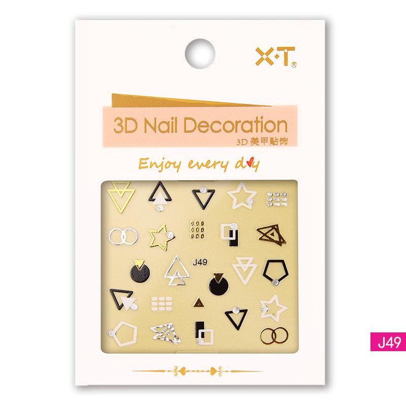 3D Three-dimensional Hot Stamping Nail Decals Star and Moon Sapphire Color Imitation Diamond Self-adhesive Nail Art Sticker DIY Jewelry
