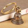 Brass Chinese 12 Zodiac Animals Heads Bell Keychain Pendants Jewelry Vintage